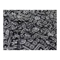 Floral Print Viscose Dress Fabric Black & White