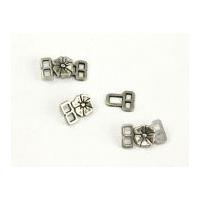 flower clasp buckle fastener silver