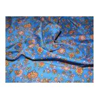 floral print lightweight cotton dress fabric bluemulticoloured