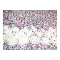 Floral Print Rose Border Dress Fabric