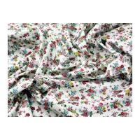 Floral Bunches Print Cotton Poplin Fabric Ivory