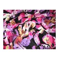 Floral Print Viscose Dress Fabric Pink