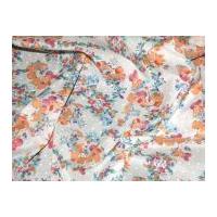 floral cotton print dress fabric orange