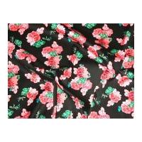 floral print stretch cotton dress fabric black pink green