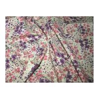 Floral Print Cotton Lawn Dress Fabric Pink & Purple