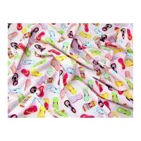 Flip Flops Print Cotton Poplin Fabric Pink