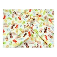 Flip Flops Print Cotton Poplin Fabric Yellow