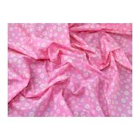 Floral Print Polycotton Dress Fabric Pink