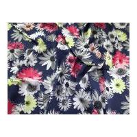 Floral Print Stretch Chambray Denim Dress Fabric Multicoloured
