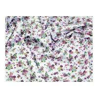 Floral Bunches Print Cotton Poplin Fabric Lilac