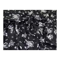 floral print viscose dress fabric black white