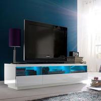 Floyd TV Stand In White High Gloss With 3 Drawers And LED Lights