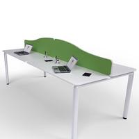 Flite Wave Desk Mounted Screen Flite Desk Mounted Wave Top Screen 1600 x 380 White Trim YB156 Lime