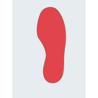 FLOOR SIGNAL RED MARKERS FEET 300X100MM PK 10 (5 LEFT/5RIGHT)