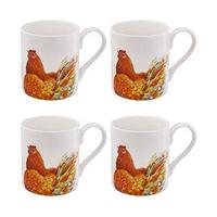 ?Fluffy Buffy? Mugs (4), Bone China