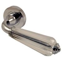 Fluted Style Clear Glass Door Handle Set