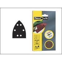 flexovit detail hook loop sanding sheets 95mm x 145 mm medium 80g 6