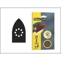 Flexovit Detail Hook & Loop Sanding Sheets 105mm x 175 mm Assorted (6)