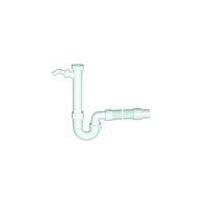 Flexible sink siphon pipe, plastic, colour white