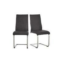 Flow Pair of Grey Faux Leather Chairs