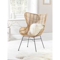 flat rattan wing chair