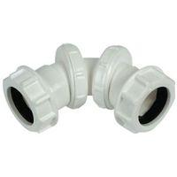 Floplast Compression Universal Adjustable Waste Bend (Dia)32mm White