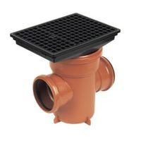 Floplast Underground Drainage Back Inlet Bottle Gully (Dia)110mm Terracotta & Black