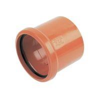 Floplast Underground Drainage Socket Coupler (Dia)110mm Terracotta