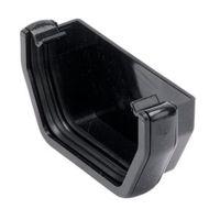 Floplast Square Gutter Stop End (W)112 mm Black