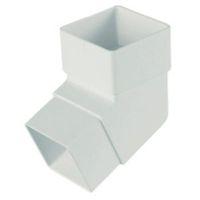 Floplast Square 112.5 ° Gutter Downpipe Offset Bend (Dia)65mm White