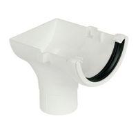 Floplast Half Round Gutter Stop End Outlet (Dia)112 mm White
