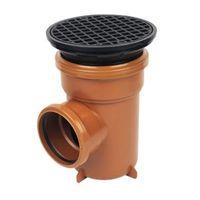 Floplast Underground Drainage Bottle Gully Circular Grid (Dia)110mm Terracotta