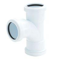 floplast push fit waste equal tee dia40mm white