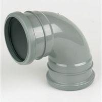Floplast Ring Seal Soil Bend (Dia)110mm Grey
