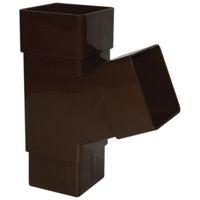 Floplast Square 67.5 ° Gutter Downpipe Branch (Dia)65mm Brown