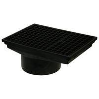 Floplast Underground Drainage Rectangular Hopper & Grid (Dia)110mm Black