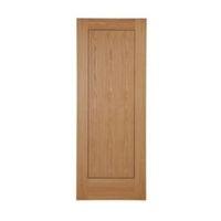 flush 1 panel oak veneer internal unglazed door h1981mm w686mm