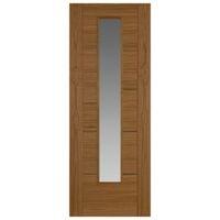 flush 5 panel oak veneer glazed internal door h1981mm w838mm