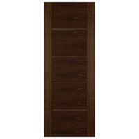 Flush 5 Panel Walnut Veneer Internal Unglazed Door (H)1981mm (W)838mm