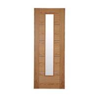 flush 5 panel oak veneer glazed internal door h1981mm w686mm