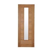 Flush 5 Panel Oak Veneer Glazed Internal Door (H)1981mm (W)762mm