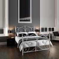 Flora Metal King Size Bed in White