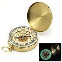 Flip-Open Gold Plated noctilucent Pocket Compass