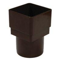 floplast square to round squareround downpipe adaptor brown