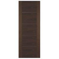 flush 5 panel walnut veneer internal fire door h1981mm w686mm