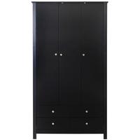 Florence Black Wardrobe - 3 Door 2 Drawer