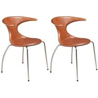 Flair Light Brown Leather Dining Chair with Matte Legs (Set of 4)
