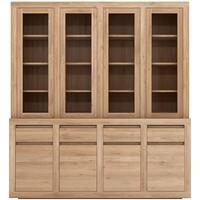 flat oak 8 door 4 drawer cupboard