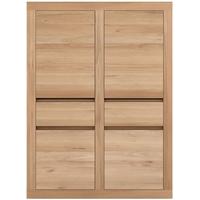 flat oak 4 door 2 drawer storage cupboard