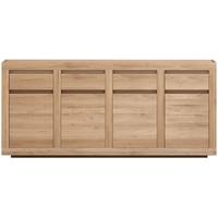 flat oak 4 door 4 drawer sideboard